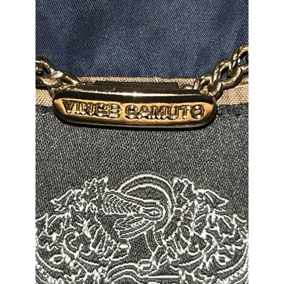 Vince Camuto Quilted Puffer Vest Womens Medium Navy With Brown Suede Trim Chore - Picture 6 of 13